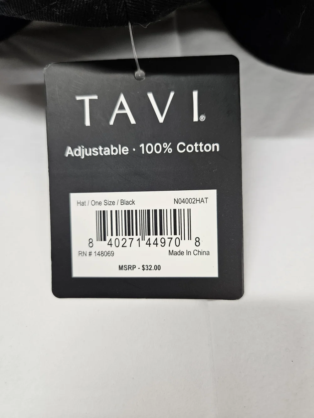 TAVI Black Embroidered Logo Adjustable Dad Cap NWT